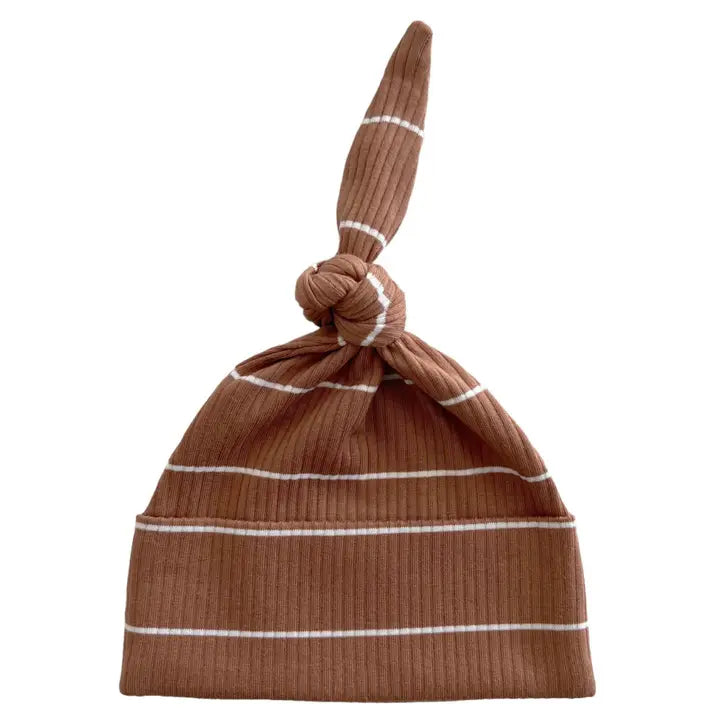 ORGANIC RIBBED STRIPED BEANIE