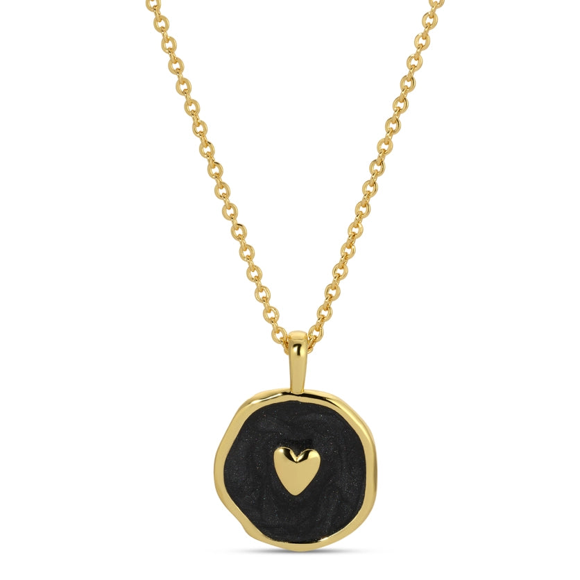 BLACK TINY HEART NECKLACE