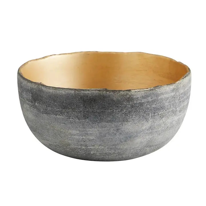 GRAY WITH GOLD GLASS BOWL