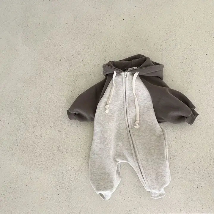 GREY HOODIE ZIPPER ROMPER