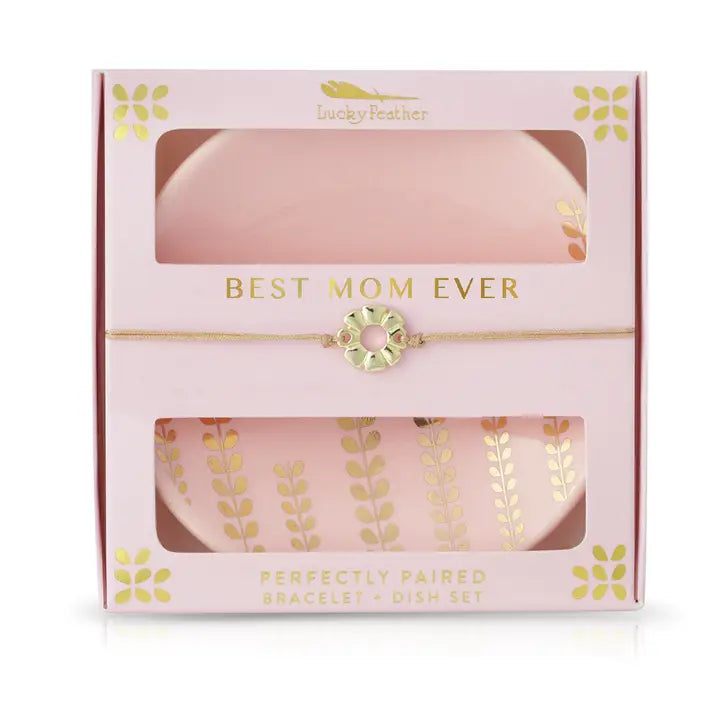 BEST MOM EVER BRACELET + DISH SET