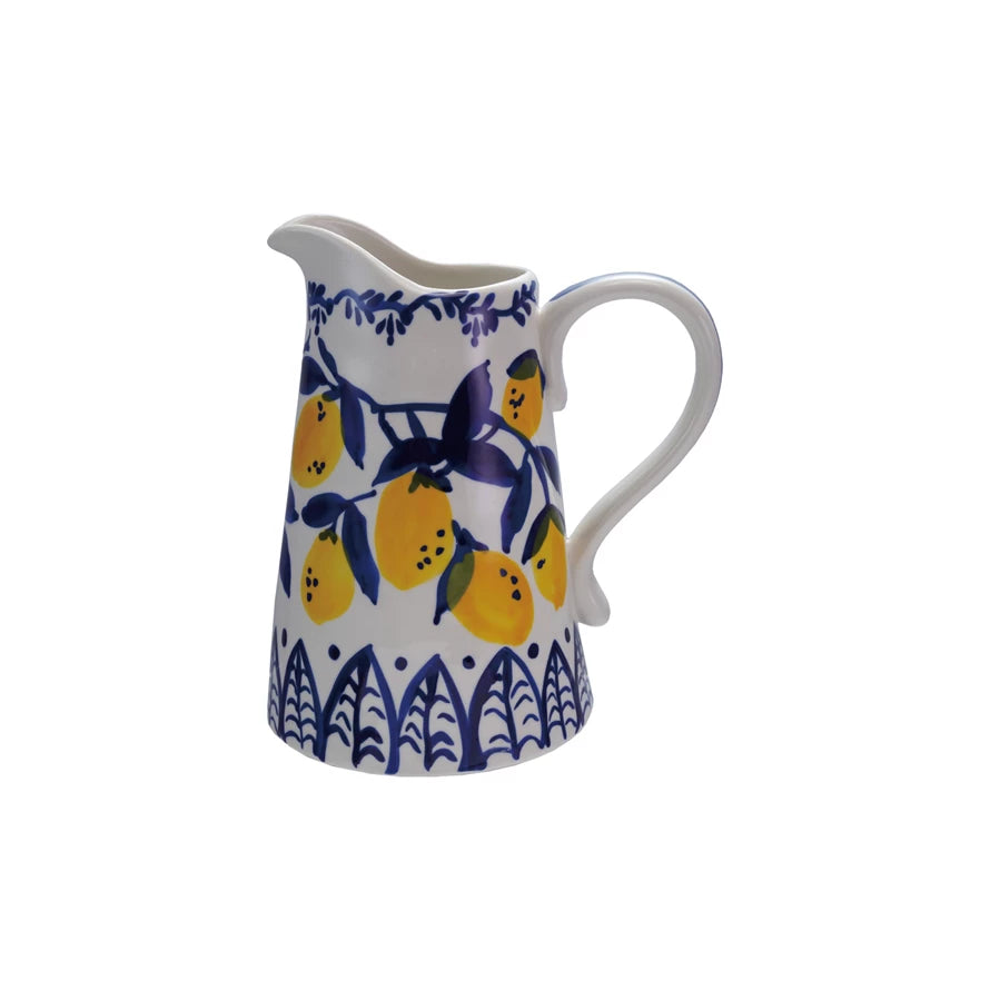 HAND-PAINTED LEMON PITCHER