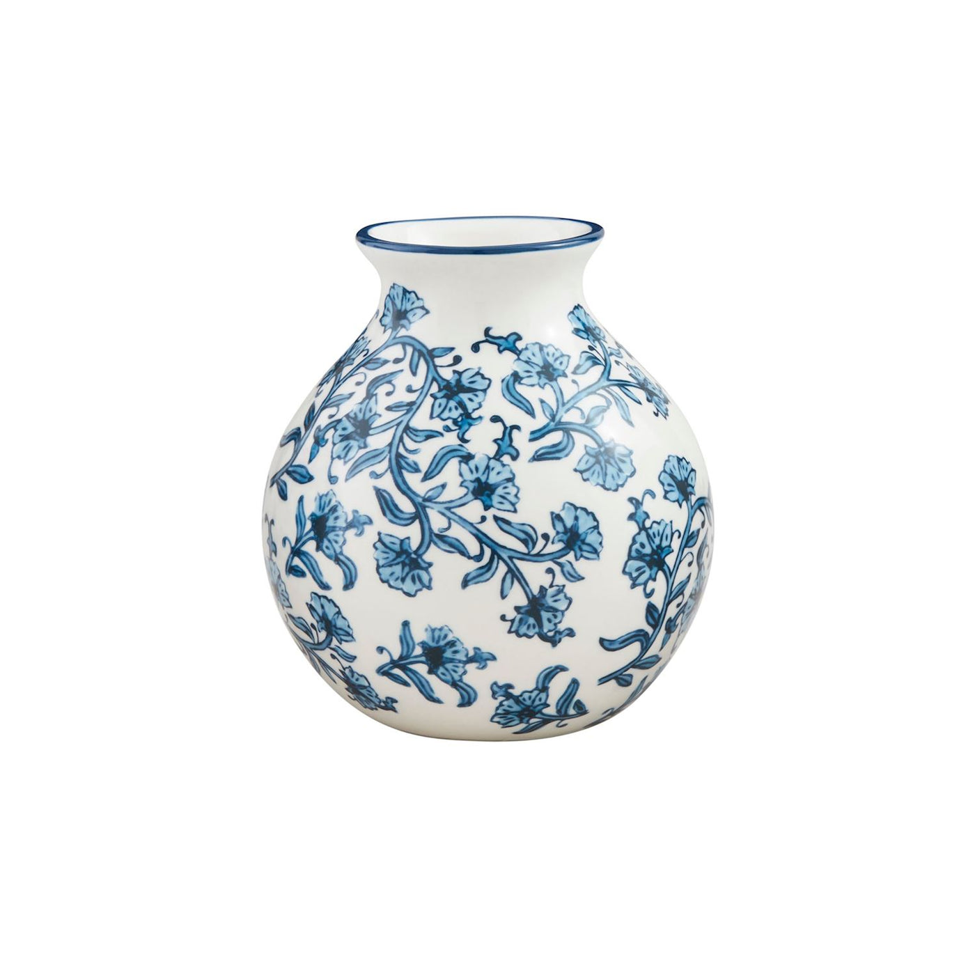 CORNFLOWER BLOCK PRINT FLOWER VASE