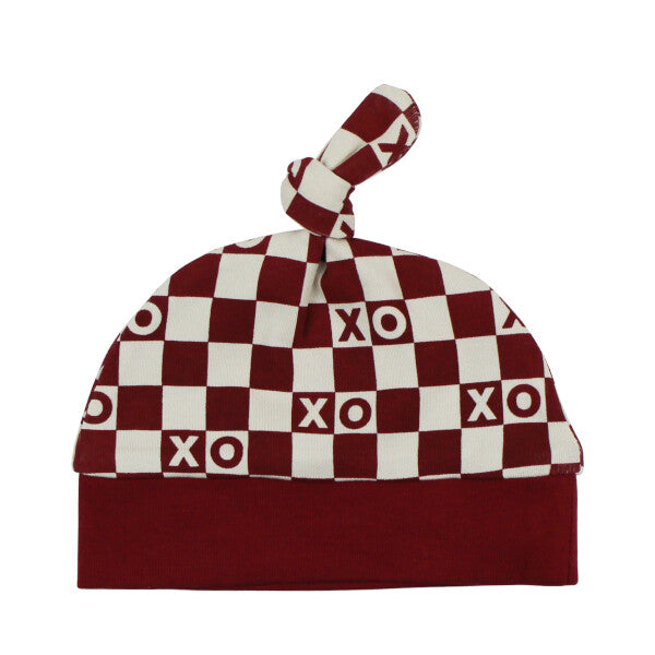 ORGANIC XO CHECKERED BABY HAT